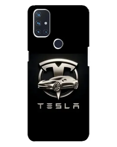 Чехол для OnePlus Nord N10 5G с картинкой «Tesla — серебристое авто»