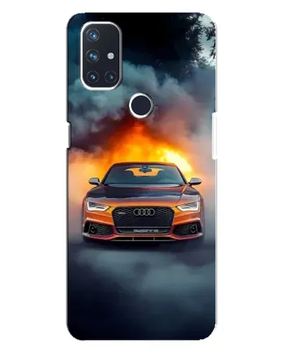 Чехол для OnePlus Nord N10 5G с картинкой «Audi в огненном дыму»