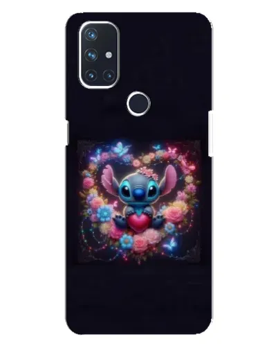 Чехол для OnePlus Nord N10 5G с картинкой «Stitch в цветах»