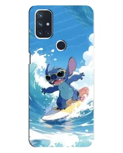 Чехол для OnePlus Nord N10 5G с картинкой «Стич на волне»