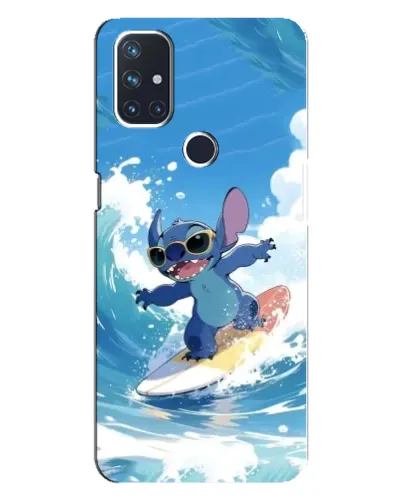 Чехол для OnePlus Nord N10 5G с картинкой «Стич на волне»