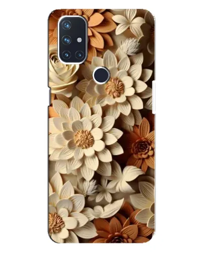Чехол для OnePlus Nord N10 5G с картинкой «Бежевый флористический декор»