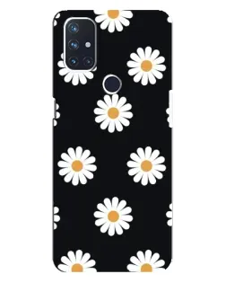 Чехол для OnePlus Nord N10 5G с картинкой «Ромашки на черном»