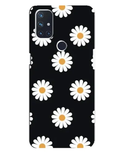 Чехол для OnePlus Nord N10 5G с картинкой «Ромашки на черном»