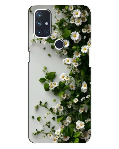 Чехол для OnePlus Nord N10 5G с картинкой «Ветка мелких белых цветов»