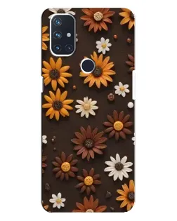 Чехол для OnePlus Nord N10 5G с картинкой «Узор из маленьких подсолнухов»