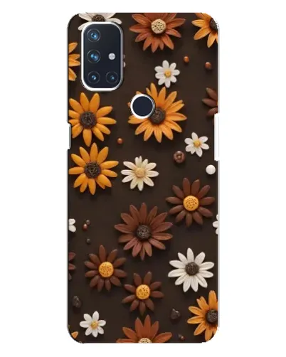 Чехол для OnePlus Nord N10 5G с картинкой «Узор из маленьких подсолнухов»
