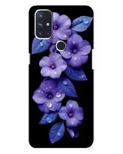 Чехол для OnePlus Nord N10 5G с картинкой «Фиолетовые цветы с росою»