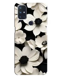Чехол для OnePlus Nord N10 5G с картинкой «Объемные белые цветы»