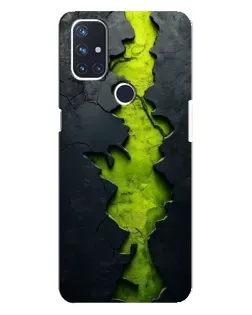Чехол для OnePlus Nord N10 5G с картинкой «Салатовый разлом скалы»