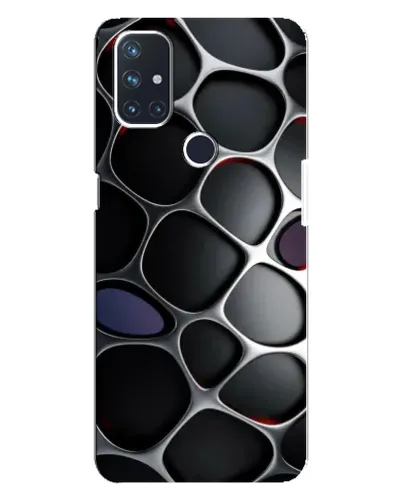 Чехол для OnePlus Nord N10 5G с картинкой «Объемная темная решетка»
