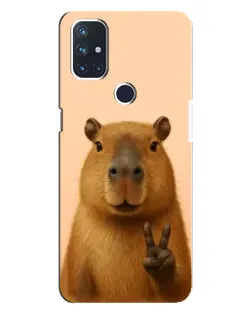 Чехол для OnePlus Nord N10 5G с картинкой «Капибара виктория»
