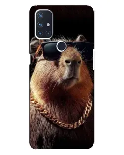 Чехол для OnePlus Nord N10 5G с картинкой «Капибара золотая цепь»