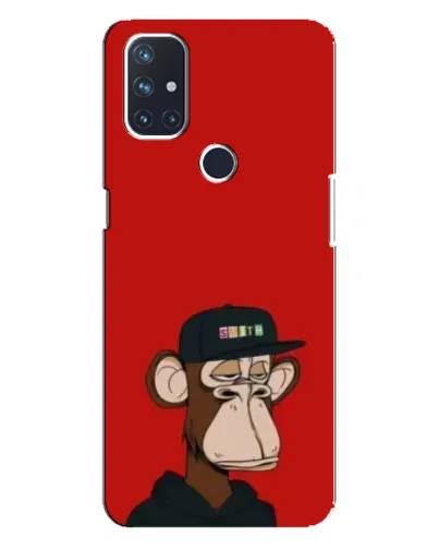 Чехол для OnePlus Nord N100 с картинкой «Bored Ape — красный фон»