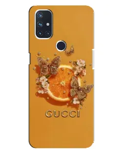 Чехол для OnePlus Nord N100 с картинкой «Gucci — золотые бабочки»