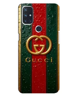 Чехол для OnePlus Nord N100 с картинкой «Gucci — фирменная полоса и золото»