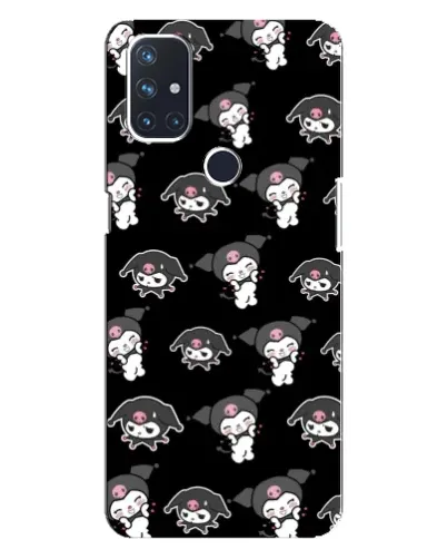 Чехол для OnePlus Nord N100 с картинкой «Черный паттерн Kuromi»