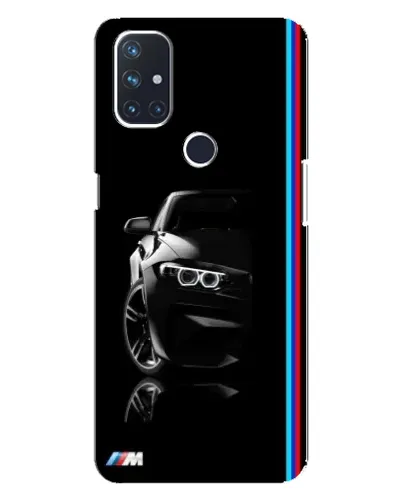 Чехол для OnePlus Nord N100 с картинкой «Силуэт BMW в темноте»