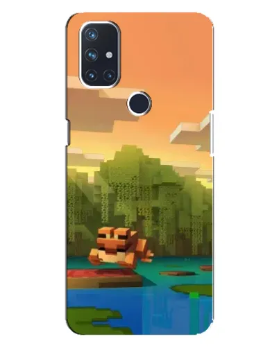 Чехол для OnePlus Nord N100 с картинкой «Майнкрафт закат солнца»