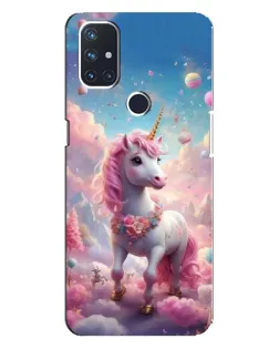 Чехол для OnePlus Nord N100 с картинкой «Единорог среди облаков»