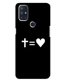 Чехол для OnePlus Nord N100 с картинкой «Крест и Сердце»