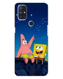 Чехол для OnePlus Nord N100 с картинкой «Губка Боб и Патрик ночью»