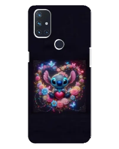 Чехол для OnePlus Nord N100 с картинкой «Stitch в цветах»