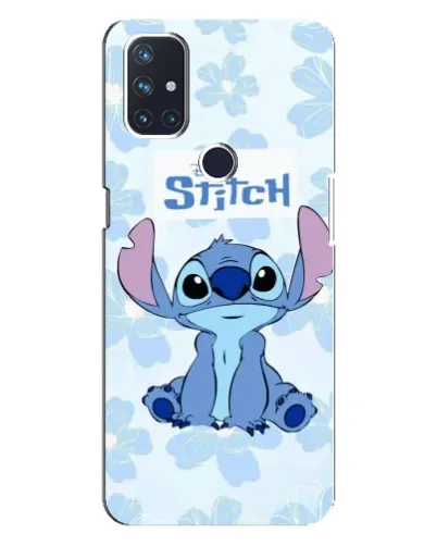 Чехол для OnePlus Nord N100 с картинкой «Stitch среди цветов»