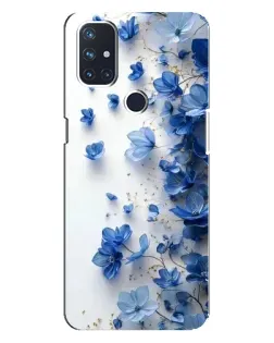 Чехол для OnePlus Nord N100 с картинкой «Голубой цветочный каскад»