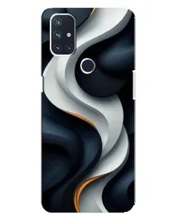 Чехол для OnePlus Nord N100 с картинкой «Объемные черно-белые ленты» Чехол для OnePlus Nord N100 с картинкой «Объемные черно-белые ленты»