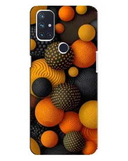 Чехол для OnePlus Nord N100 с картинкой «Объемные оранжевые сферы»