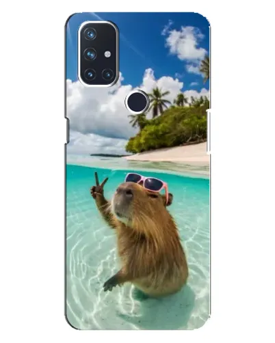 Чехол для OnePlus Nord N100 с картинкой «Капибара на море»