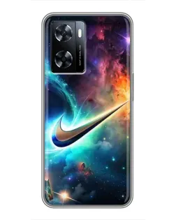 Чехол для OnePlus Nord N20 SE с картинкой «Космический Nike Swoosh» Чехол для OnePlus Nord N20 SE с картинкой «Космический Nike Swoosh»