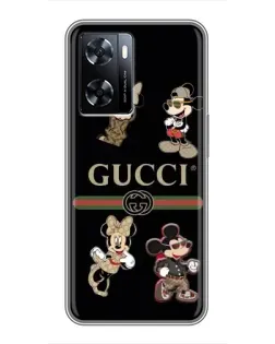 Чехол для OnePlus Nord N20 SE с картинкой «Gucci — герои Disney и монограмма»