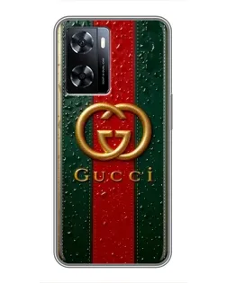 Чехол для OnePlus Nord N20 SE с картинкой «Gucci — фирменная полоса и золото»