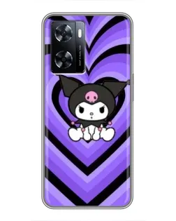 Чехол для OnePlus Nord N20 SE с картинкой «Kuromi и фиолетовые сердца»