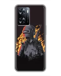 Чехол для OnePlus Nord N20 SE с картинкой «PUBG — огненный силуэт»