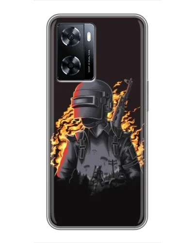 Чехол для OnePlus Nord N20 SE с картинкой «PUBG — огненный силуэт»