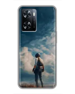 Чехол для OnePlus Nord N20 SE с картинкой «Герой PUBG на скале»