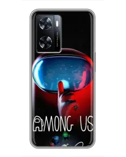 Чехол для OnePlus Nord N20 SE с картинкой «Красный импостер — макро»