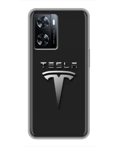 Чехол для OnePlus Nord N20 SE с картинкой «Стальной логотип Tesla»