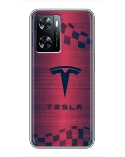 Чехол для OnePlus Nord N20 SE с картинкой «Тесла красный карбон» Чехол для OnePlus Nord N20 SE с картинкой «Тесла красный карбон»