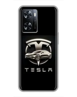 Чехол для OnePlus Nord N20 SE с картинкой «Tesla — серебристое авто» Чехол для OnePlus Nord N20 SE с картинкой «Tesla — серебристое авто»