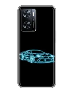 Чехол для OnePlus Nord N20 SE с картинкой «Неоновый контур Lamborghini» Чехол для OnePlus Nord N20 SE с картинкой «Неоновый контур Lamborghini»