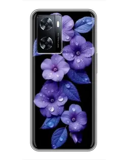 Чехол для OnePlus Nord N20 SE с картинкой «Фиолетовые цветы с росою»