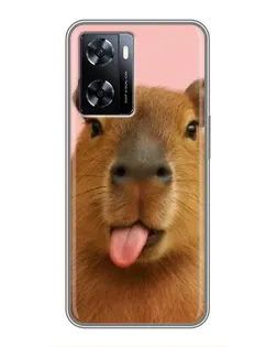 Чехол для OnePlus Nord N20 SE с картинкой «Капибара с языком»