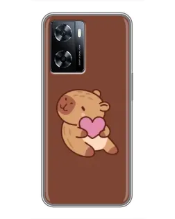 Чехол для OnePlus Nord N20 SE с картинкой «Капибара с сердцем»