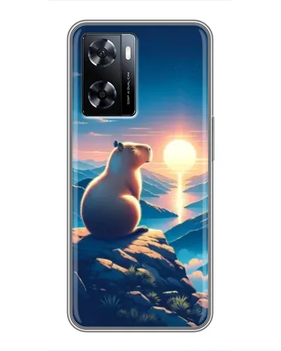 Чехол для OnePlus Nord N20 SE с картинкой «Закат солнца с капибарой»