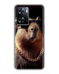 Чехол для OnePlus Nord N20 SE с картинкой «Капибара золотая цепь»