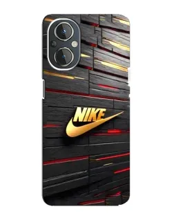 Чехол для OnePlus Nord N20 с картинкой «Золотой Nike на металле»